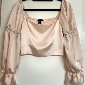 Forever 21 pink satin crop top